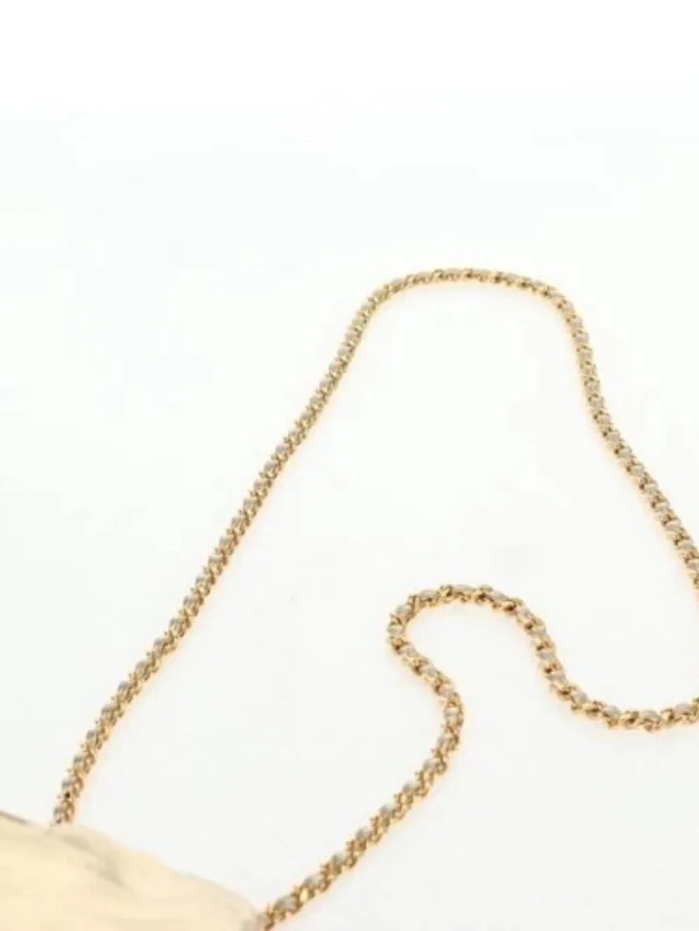 CHANEL Chain Shoulder Bag Leather Gold CC Auth 139977SAV